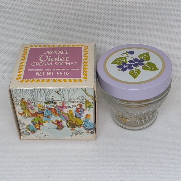 Avon Hawaiian White Ginger Cologne .5 Oz & Avon Violet Cream Sachet (Empty) - Picture 8 of 15